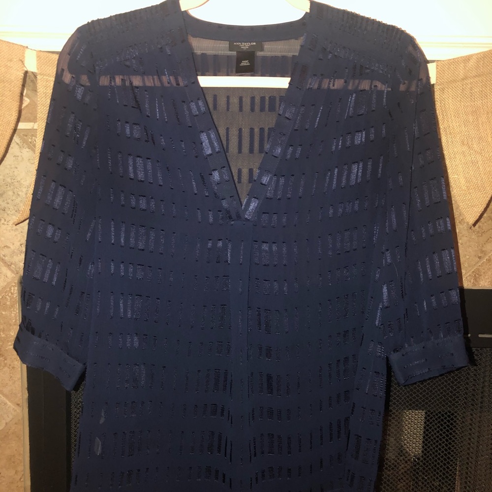 Ann Taylor Navy blouse